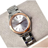 Michael Kors Mini Slim Runway Silver Dial Silver Steel Strap Watch for Women - MK3514