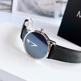 Movado Museum Classic Blue Dial Black Leather Strap Watch for Men - 0607197