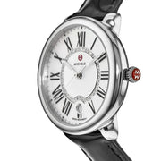 Michele Serein Mother of Pearl Dial Black Leather Strap Watch for Women - MWW21B000011