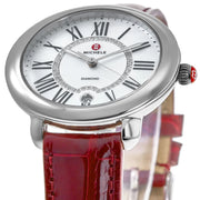 Michele Serein Mother of Pearl Dial Red Leather Strap Watch For Women - MWW21B000023