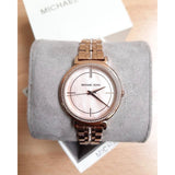 Michael Kors Cinthia Mother of Pearl Dial Gold Steel Strap Watch for Women - MK3643