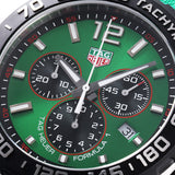 Tag Heuer Formula 1 Chronograph 41mm Green Dial Green Rubber Strap Watch for Men - CAZ101AP.FT8056