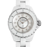 Chanel J12 Diamonds Quartz Ceramic White Dial White Steel Strap Watch for Women - J12 H2422