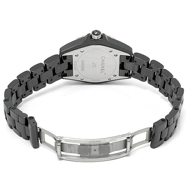Chanel J12 Diamonds Ceramic Black Dial Black Steel Strap Watch for 