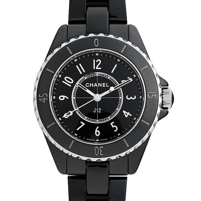 Chanel J12 Quartz Black Dial Black Steel Strap Watch for Women Watch for  Women