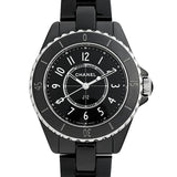 Chanel J12 Quartz Black Dial Black Steel Strap Watch for Women - J12 H5695