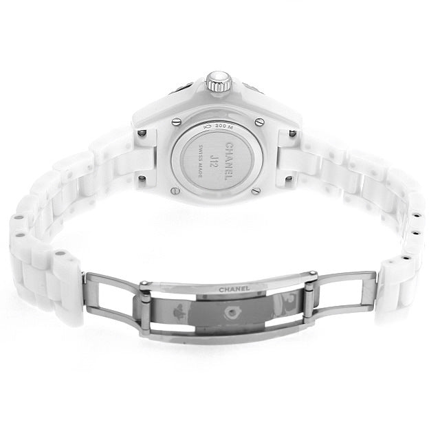 Chanel J12 Quartz Diamonds White Dial White Steel Strap Watch for Women - J12 H6418