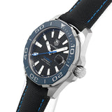 Tag Heuer Aquaracer Calibre 5 Jam Tangan Tali Nilon Hitam Dial Hitam Otomatis untuk Pria - WAY211B.FC6363