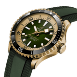 Breitling Superocean Automatic 42 Green Dial Green Rubber Strap Watch for Men - N17375201L1S1