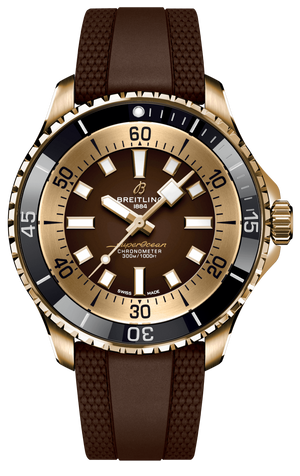 Breitling Superocean Automatic 44 Brown Dial Brown Rubber Strap Watch for Men - N17376201Q1S1