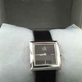 Calvin Klein Mark Black Dial Black Leather Strap Watch for Women - K3R231C1