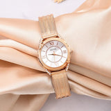 Guess Whisper Silver Dial Rose Gold Mesh Bracelet Watch for Women - W1084L3