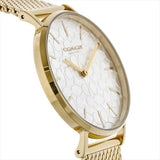 Coach Perry Silver Dial Gold Mesh Bracelet Watch for Women - 14503385