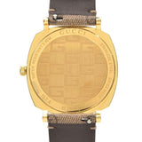 Gucci Grip Disney Mickey Mouse Gold Dial Brown Leather Strap Watch For Women - YA157420