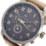 Tommy Hilfiger Briggs Chronograph Black Dial Brown Leather Strap Watch for Men - 1791425