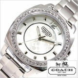 Coach Mini Boyfriend Diamonds Silver Dial Silver Steel Strap Watch for Women - 14501699