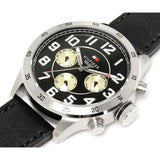 Tommy Hilfiger Sport Chronograph Black Dial Black Leather Strap Watch for Men - 1791050