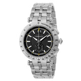 Versace V-Race Sport Black Dial Silver Steel Strap Watch for Men - VAH010016