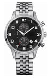 Hugo Boss Aeroliner Chronograph Quartz Black Dial Silver Steel Strap Watch For Men - HB1512446