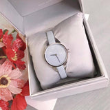 Calvin Klein Rebel Grey Dial Grey Leather Strap Watch for Women - K8P231Q4