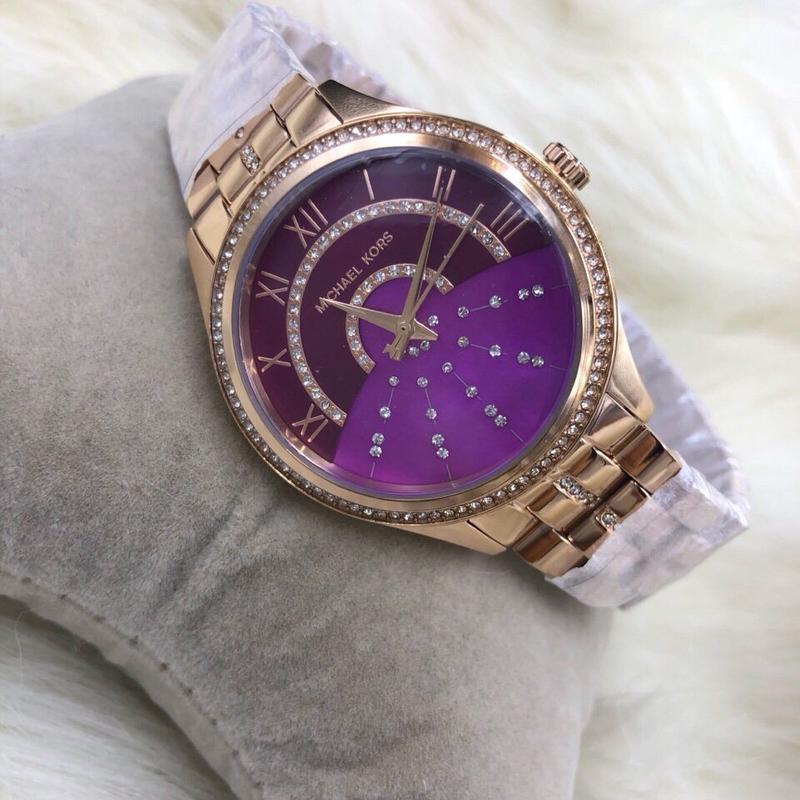 Michael Kors Gold Women Strap for Watch Steel Pink Rose Lauryn Dial