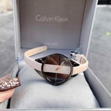 Calvin Klein Rebel Cream Black Dial Cream Leather Strap Watch for Women - K8P237X1