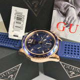 Guess Fleet Blue Dial Blue Rubber Strap Watch for Men - W0971G3