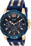Guess Oasis Blue Dial Two Tone Steel Strap Watch for Men - W0366G6