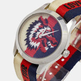 Gucci G Timeless Quartz White Red Blue Dial Multicolored NATO Strap Watch For Men - YA1264059