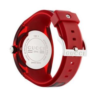 Gucci Sync XXL Quartz Red Dial Red Rubber Strap Unisex Watch - YA13710