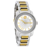 Movado Bold Silver Dial Two Tone Steel Strap Watch For Women - 3600256