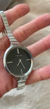 Calvin Klein Lively Black Dial Silver Steel Strap Watch for Women - K4U23121