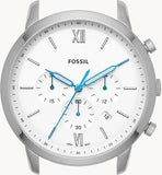 Fossil Neutra Chronograph White Dial Silver Steel Strap Watch for Men - FS5433