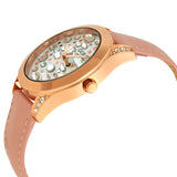 Guess Wonderlust Beige Dial Pink Leather Strap Watch for Women - W1065L1