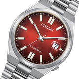 Citizen Tsuyosa Automatic Red Dial Silver Steel Strap Watch For Men - NJ0150-56W