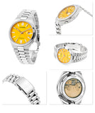 Citizen Tsuyosa Automatic Yellow Dial Silver Steel Strap Watch for Men - NJ0150-81Z