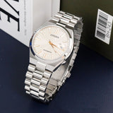 Citizen Tsuyosa Automatic Oatmeal White Dial Silver Steel Strap Watch For Men - NJ0151-88W