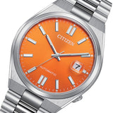 Citizen Tsuyosa Automatic Orange Dial Silver Steel Strap Watch For Men - NJ0151-88Z