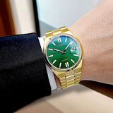 Citizen Tsuyosa Automatic Green Dial Gold Steel Strap Watch For Men - NJ0152-51X