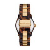 Michael Kors Runway Three-Hand Brown Dial Two Tone Steel Strap Watch for Women - MK7354