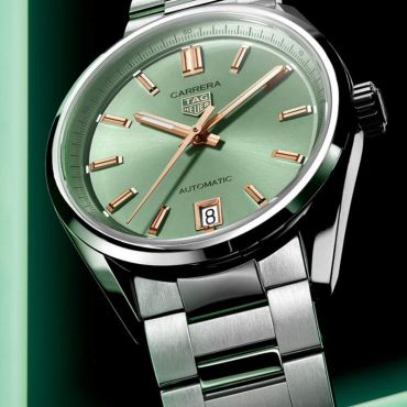 Tag Heuer Carrera Date Automatic 18K Green Dial Silver Steel Strap