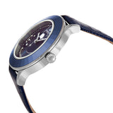 Swarovski Octea Lux Moon Crystal Blue Dial Blue Leather Strap Watch for Women - 5516305