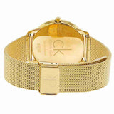 Calvin Klein Minimal White Dial Gold Mesh Bracelet Watch for Men - K3M21526