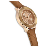 Swarovski Octea Lux Chrono Brown Gold Dial Brown Leather Strap Watch for Women - 5632260