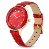 Swarovski Octea Nova Quartz Red Dial Red Leather Strap Watch for Women - 5650002