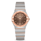 Omega Constellation Quartz Brown Dial Silver Steel Strap Watch for Women - 131.20.25.60.13.001