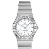 Omega Constellation Manhattan Quartz Diamonds Mother of Pearl Dial Silver Steel Strap Watch for Women - 131.15.25.60.55.001