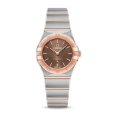 Omega Constellation Quartz Brown Dial Silver Steel Strap Watch for Women - 131.20.25.60.13.001