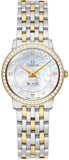 Omega De Ville Prestige Quartz Diamonds Mother of Pearl Dial Two Tone Steel Strap Watch for Women - 424.25.27.60.55.001