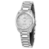 Omega Seamaster Aqua Terra Quartz Diamonds Mother of Pearl Dial Silver Steel Strap Watch for Women - 220.10.28.60.55.001